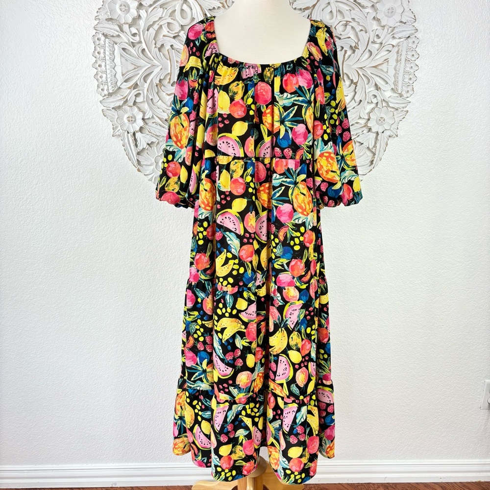 {Show Me Your Mumu} Day or Night Midi Dress, Fruity Tango, Size S, NWT